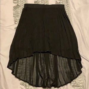 Pleated High Low Skirt